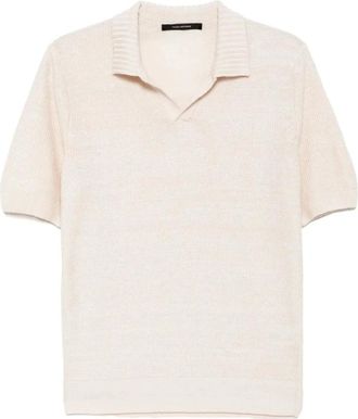 Tagliatore Polo Shirts, male, Beige, L, knitted polo shirt
