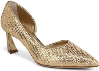 Franco Sarto Tawny Pointed Toe Half dOrsay Pump in Gold at Nordstrom, Size 6.5