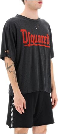 Dsquared2 Goth Iron T-Shirt - Heren - T-shirts - Grijs - L - Katoen - Tops