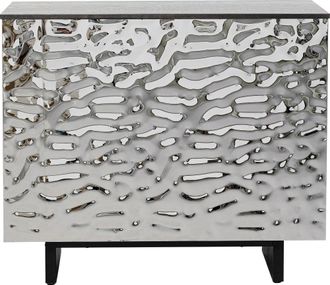 Kare Design Mueble bar 120 x 105 cm 1 caj&oacute;n de madera plateada