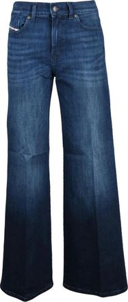 Diesel Jeans, Dames, Blauw, W26, Katoen, D-Akemi Wide Jeans