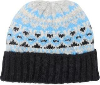 Vince Camuto Brushed Fair Isle Beanie in Black at Nordstrom Rack