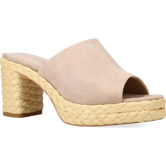 Pelle Moda Capree Espadrille Platform Slide Sandal in Latte at Nordstrom, Size 7.5