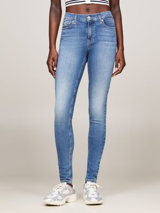 Tommy Jeans Nora Mid Rise Skinny Fit mit Waschung, Logo-Badge