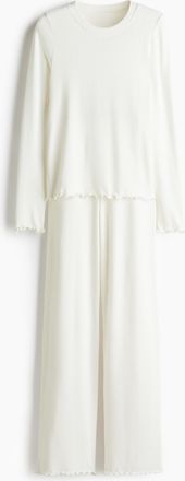 H&M Pyjama aus angerautem Jersey - White