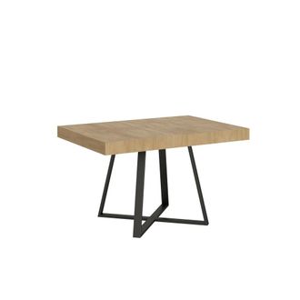 ITYhome Mesa extensible 90x130/390 cm efecto madera, roble natural