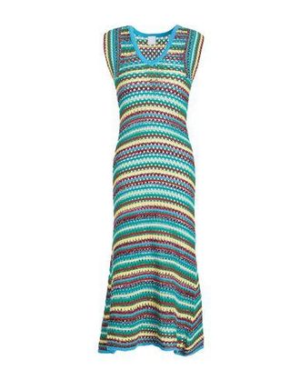 8 by YOOX COTTON BLEND OPEN WORK LONG DRESS