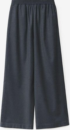 Fabiana Filippi Woll-Flanell-Hose mit weitem Bein Amelia