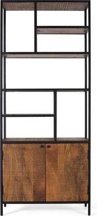 Giner&Colomer Librería con estructura de metal y madera de mango