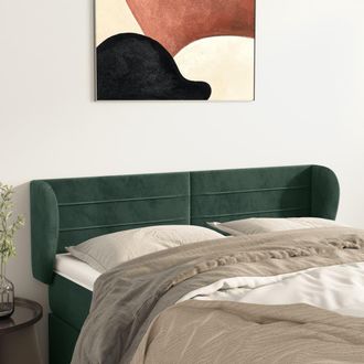 vidaXL Cabecero De Terciopelo Verde Oscuro 147x23x78/88 Cm Vidaxl