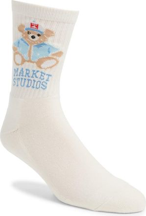 Market Bear Crew Socks in Cream at Nordstrom