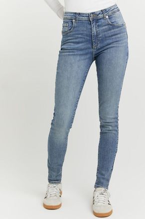 Tally Weijl Skinny-fit-Jeans TALLY WEIJL SPADEPUMPMR, Damen, Gr. 34, N-Gr, medium indigo washusedeffects9, Denim/Jeans, Obermaterial: 98% Baumwolle, 2% Elasthan, 