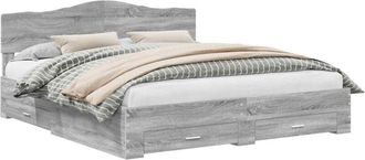 vidaXL Estructura De Cama Con Cabecera Gris Sonoma 200 X 200 Cm Vidaxl