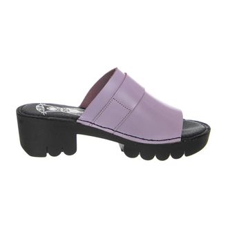 FLY London Heeled Mules - Dames - Muiltjes - Paars - 39 EU - Leer - Schoenen