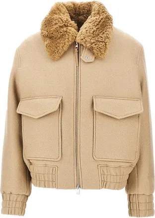 Ami Wool bomber jacket with shearling collar Man XL