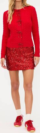 Beach Riot Trixie Mini Skirt In Red Sequin