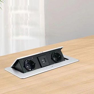 OEM Serie De Enchufes Empotrables Plegables - Enchufe Triple Para Encimera - Dise&ntilde;o Que Ahorra Espacio - Instalaci&oacute;n Sin Soldadura