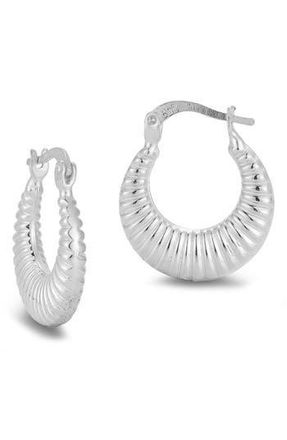 Glaze Jewelry Ribbed Hoop Earrings in Silver at Nordstrom Rack