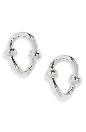 Open Edit Bead Accent Open Earrings in Silver at Nordstrom