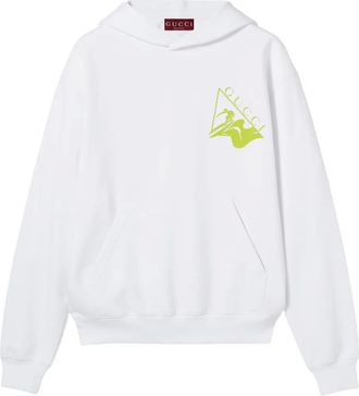 Gucci logo-print cotton hoodie - men - Cotton - S - White