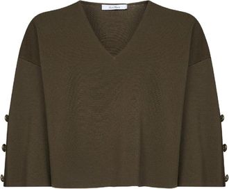 Max Mara V-hals Gebreide Trui - Dames - V-hals truien - Groen - L - Truien & Vesten