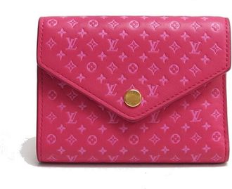 Louis Vuitton Pink Rose Leather Wallet (Tri-Fold) (Pre-Owned)