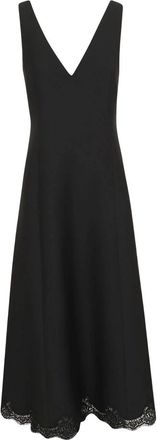 Valentino Garavani Crepe Couture Midi Jurk - Dames - Casual kleedjes - Zwart - XS - Wol - Kleedjes