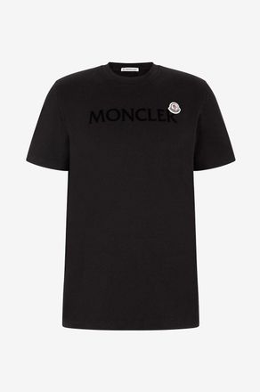 Moncler Jersey-T-Shirt mit Flock-Logo und Hahnenpatch