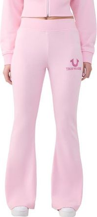 True Religion Embroidered Flare Pants in Orchid Pink at Nordstrom, Size Xx-Large