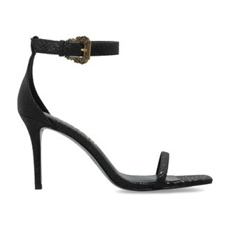 Versace Jeans Couture High Heel Sandals, female, Black, Size: 10 US Heeled Sandals