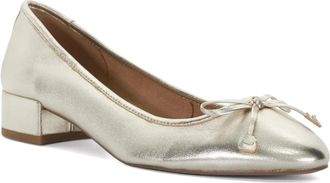 Dune London Hollies Pump Womens B Silver Leather Bow Detail Slip On HTAT1249