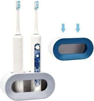 OEM Juego De 2 Soportes Para Cepillos De Dientes El&eacute;ctricos (azul + Gris), Soporte De Pared Con Drenaje Para Cepillos De Dientes El&eacute;ctricos, Almacenamient