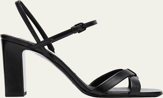 Jimmy Choo London 85mm Elsy Leather Block-Heel Sandals