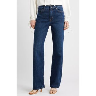 Nordstrom High Waist Straight Leg Jeans in Elliot Wash at Nordstrom, Size 25