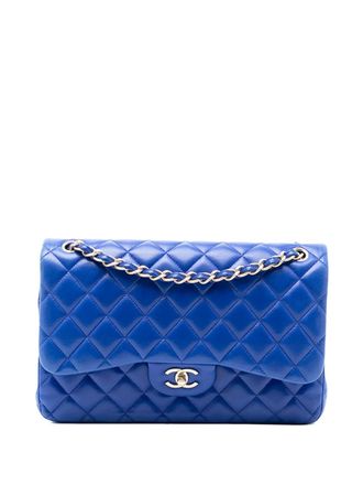 Chanel 2013-2014 Jumbo Classic Lambskin Double Flap shoulder bag - Blauw
