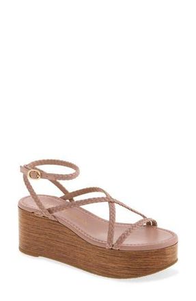 Stuart Weitzman Wovette Wedge Sandal in Clay/Walnut at Nordstrom Rack, Size 8.5