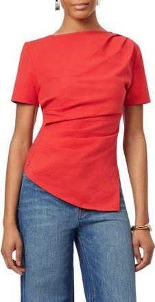 Scotch & Soda Gathered Asymmetric Tee in Poinsettia at Nordstrom Rack, Size X-Small