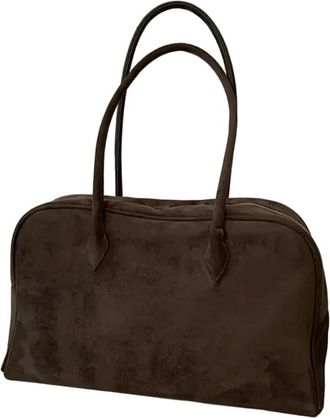 Generic JCVBN Vintage Synthetic Leather Handbag Shoulder Large Capacity Storage Laptop Tote Durable Lining Zipper Closure Shopping Bag