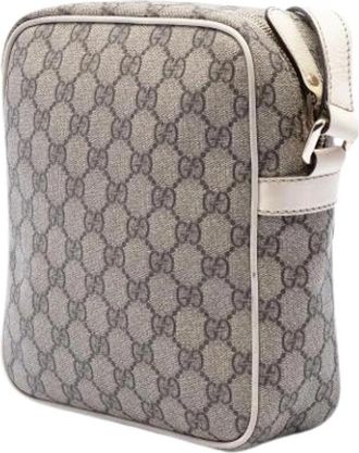 Gucci Pre-owned Vintage Canvas Crossbody Bag - Dames - Vintage Schoudertas - Beige - ONE Size - Leer - Vintage
