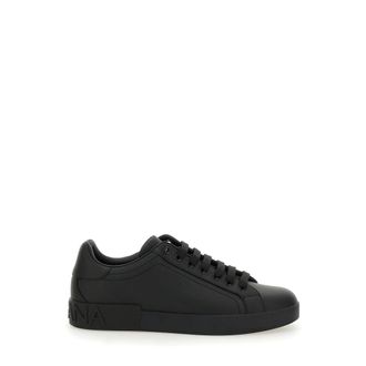 Dolce & Gabbana Schoenen, Heren, Zwart, 45 EU, Leer, Portofino Sneakers