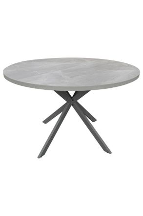 MID.YOU Mid.you Esstisch, Grau, Metall, Holzwerkstoff, rund, Flachrohr, 120x75x120 cm, Bsci, Esszimmer, Esstische, Esstische rund