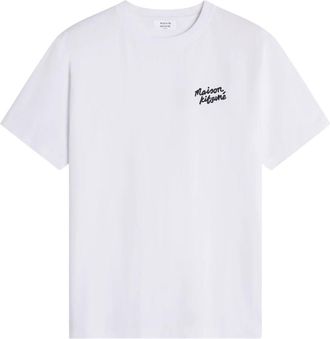 Maison Kitsun&eacute; T-shirt met ronde hals - Heren - T-shirts - Wit - XS - Katoen - Tops