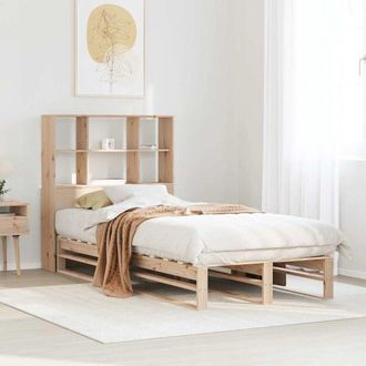 vidaXL Cama Con Estanter&iacute;a Sin Colch&oacute;n Madera Maciza 90x190 Cm Vidaxl
