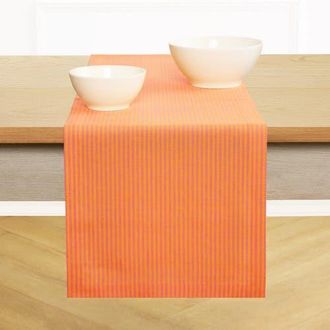 Solino Home Linen Table Runner for Dining Table, Holiday and Everyday Table Decor - Narrow Stripe in Pink And Orange at Nordstrom, Size X-Large