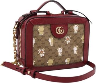 Gucci Pre-owned Micro Small GG Canvas Shoulder Bag - Dames - Vintage Schoudertas - Rood - ONE Size - Leer - Vintage