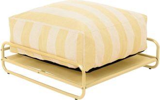 Oviala Puf a rayas muebles de jard&iacute;n modulares con estructura amarillo claro