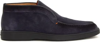 Santoni Suede Slip-On with Rubber Sole