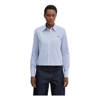 Karl Lagerfeld Dames, Blouses & Shirts, Blauw, Maat: S Katoen