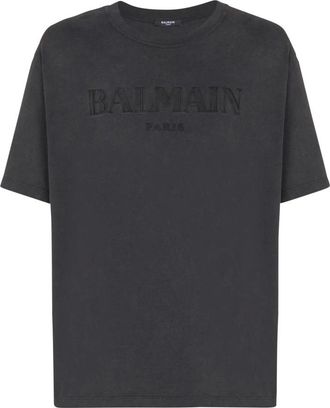 Balmain Loose T-shirt with vintage embroidery