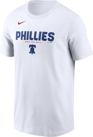 Nike Philadelphia Phillies Bold Team Name Nike Mens MLB T-Shirt in White | N19910APP-D31